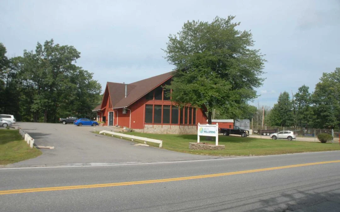 Sleek modern cannabis dispensary interior with digital displays and professional aesthetic